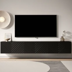 Bonzo - TV-Meubel - Zwart visgraat - 180x33x30 cm