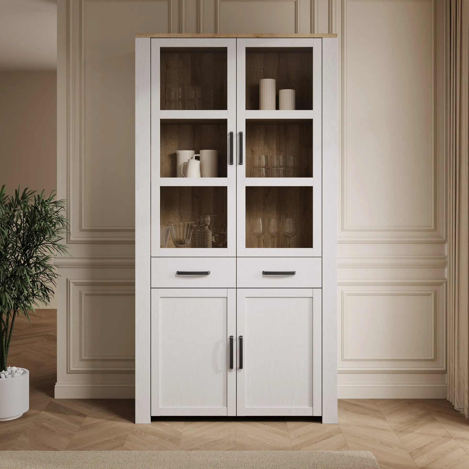 Borello - Buffetkast - Wit - 106x42x205 cm