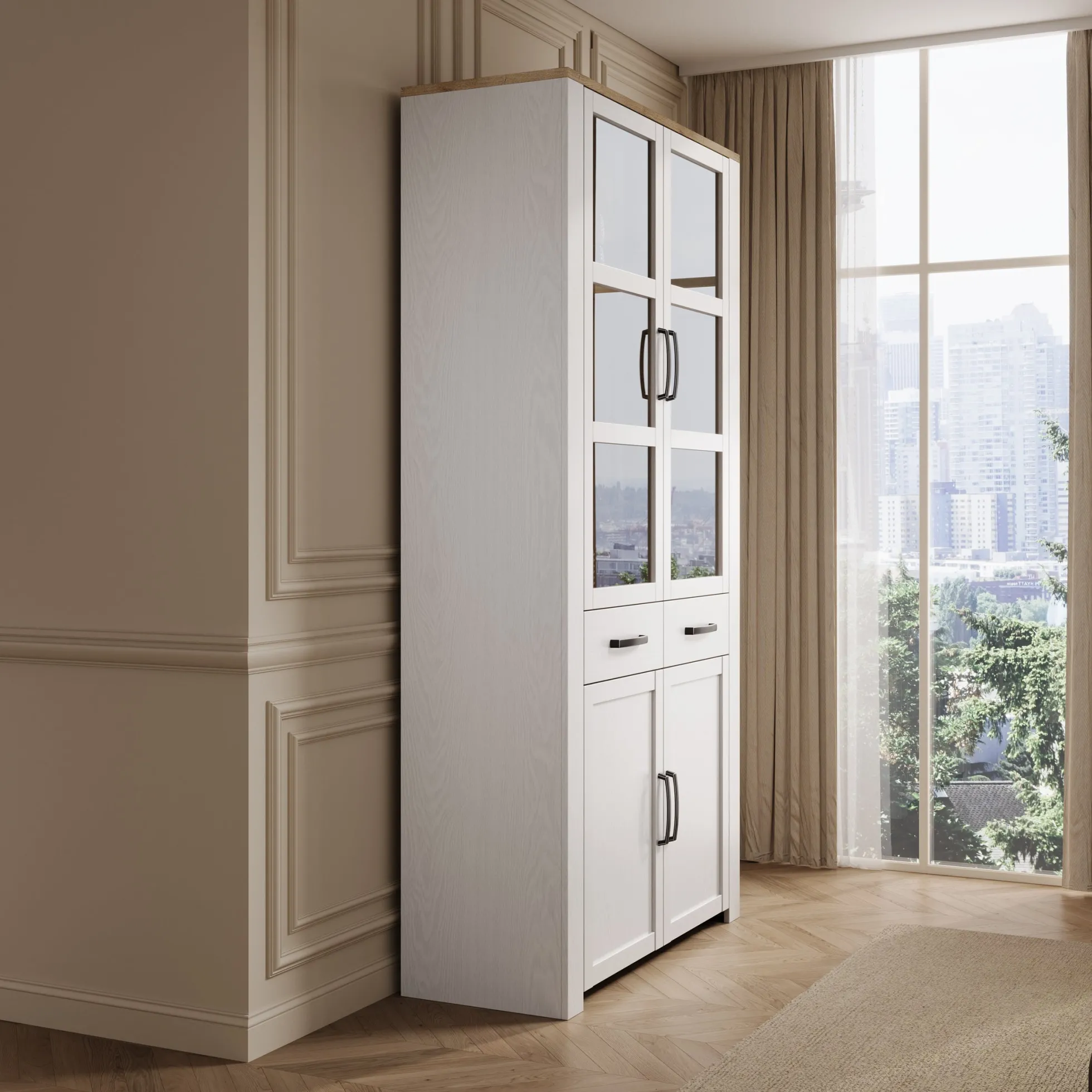 Borello - Buffetkast - Wit - 106x42x205 cm