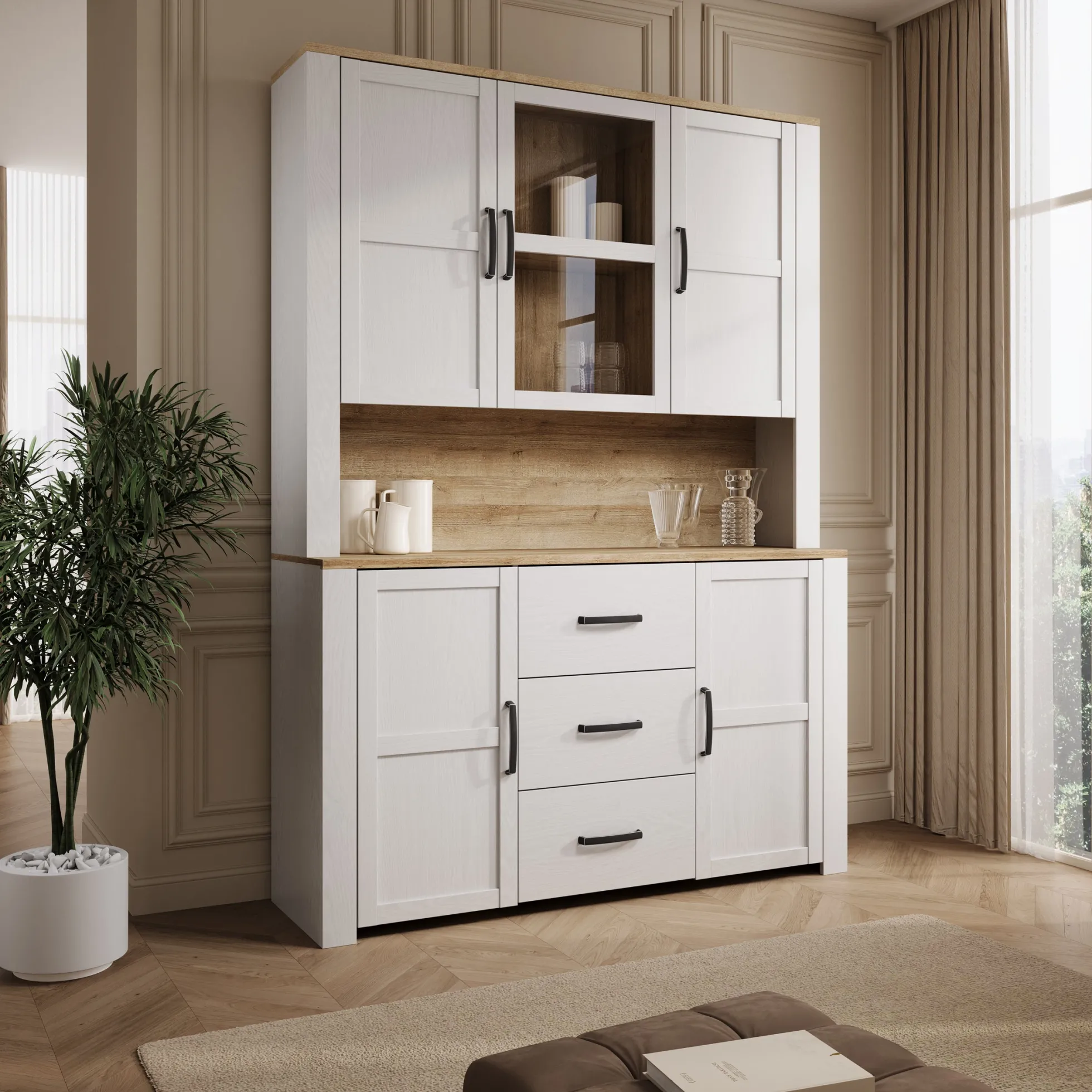 Borello - Buffetkast - Wit - 146x42x205 cm