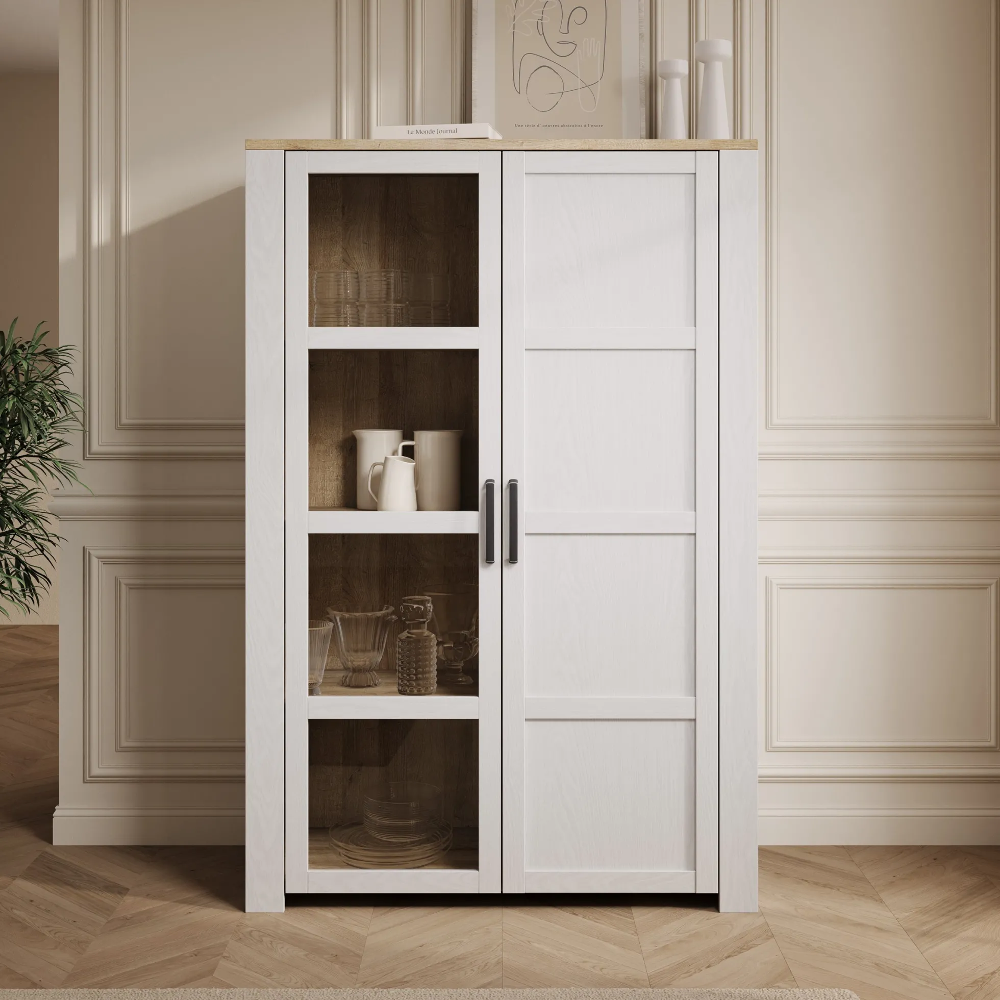 Borello - Buffetkast - Wit - 106x42x161 cm
