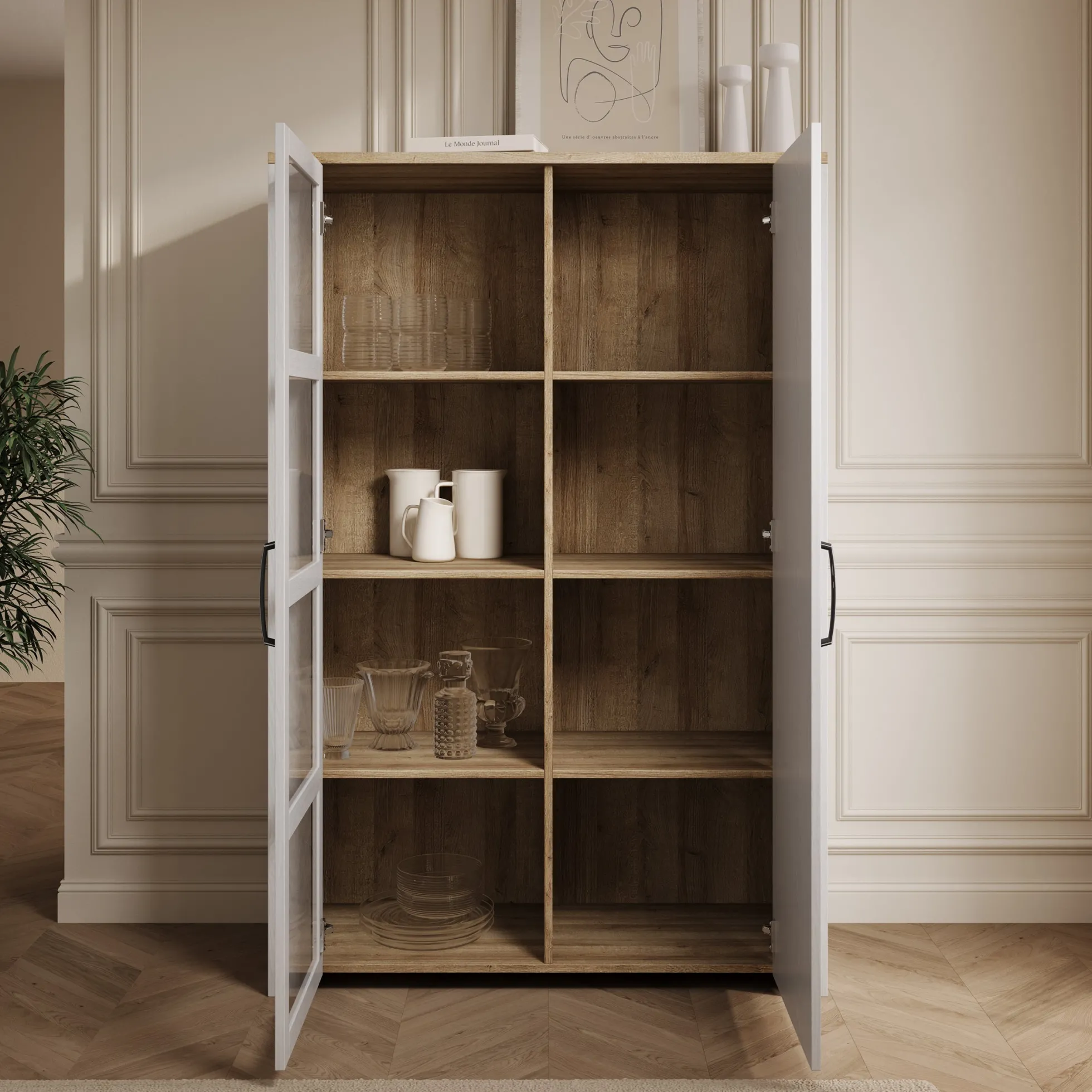 Borello - Buffetkast - Wit - 106x42x161 cm