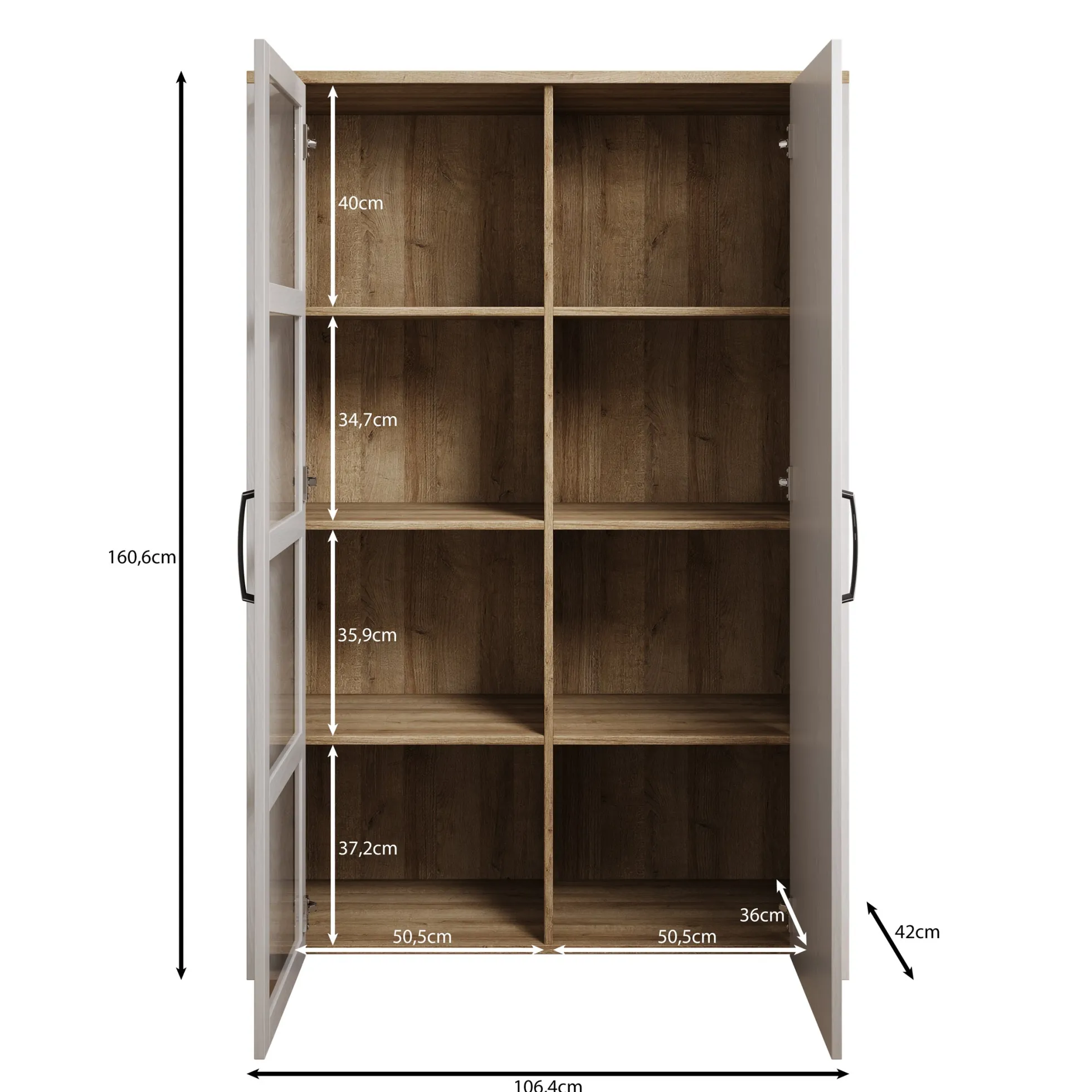 Borello - Buffetkast - Wit - 106x42x161 cm