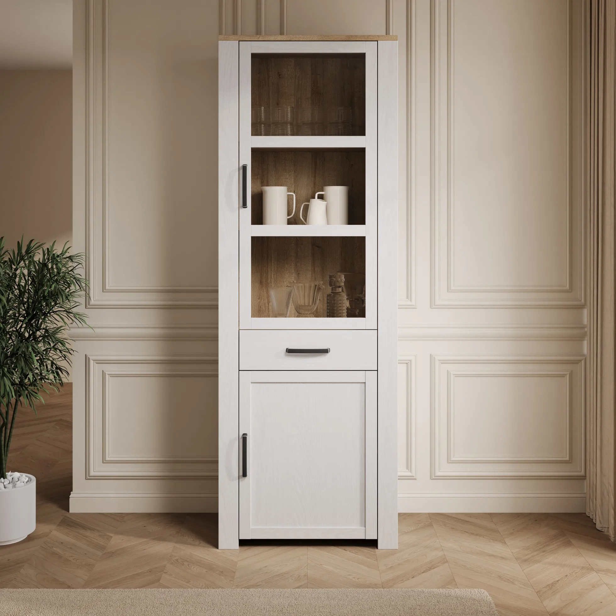 Borello - Buffetkast - Wit - 72x42x205 cm