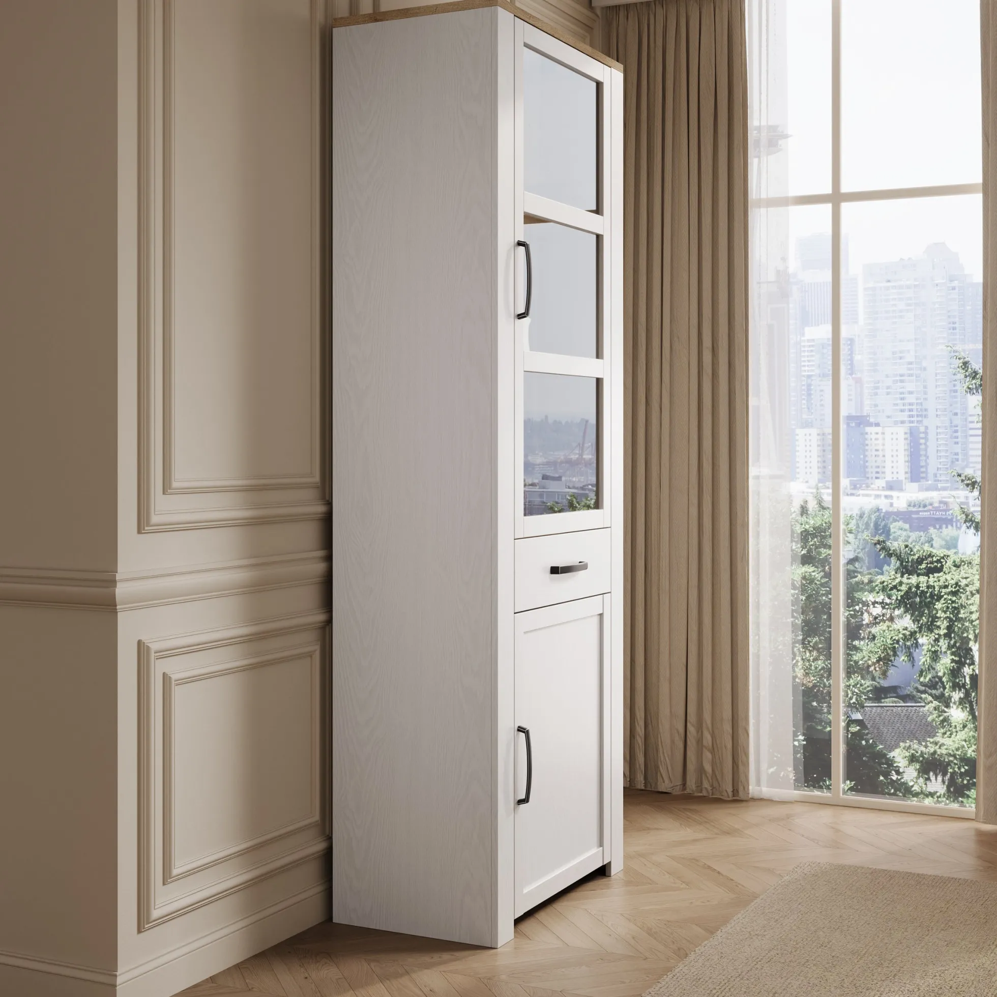 Borello - Buffetkast - Wit - 72x42x205 cm