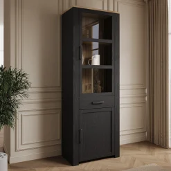 Borello - Buffetkast - Zwart - 72x42x205 cm