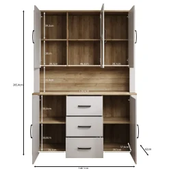 Borello - Buffetkast - Zwart - 146x42x205 cm