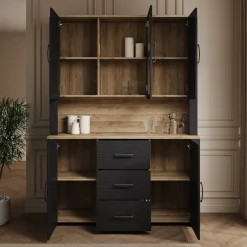 Borello - Buffetkast - Zwart - 146x42x205 cm