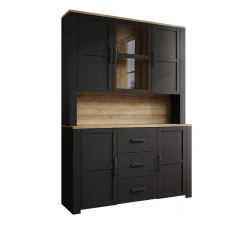 Borello - Buffetkast - Zwart - 146x42x205 cm