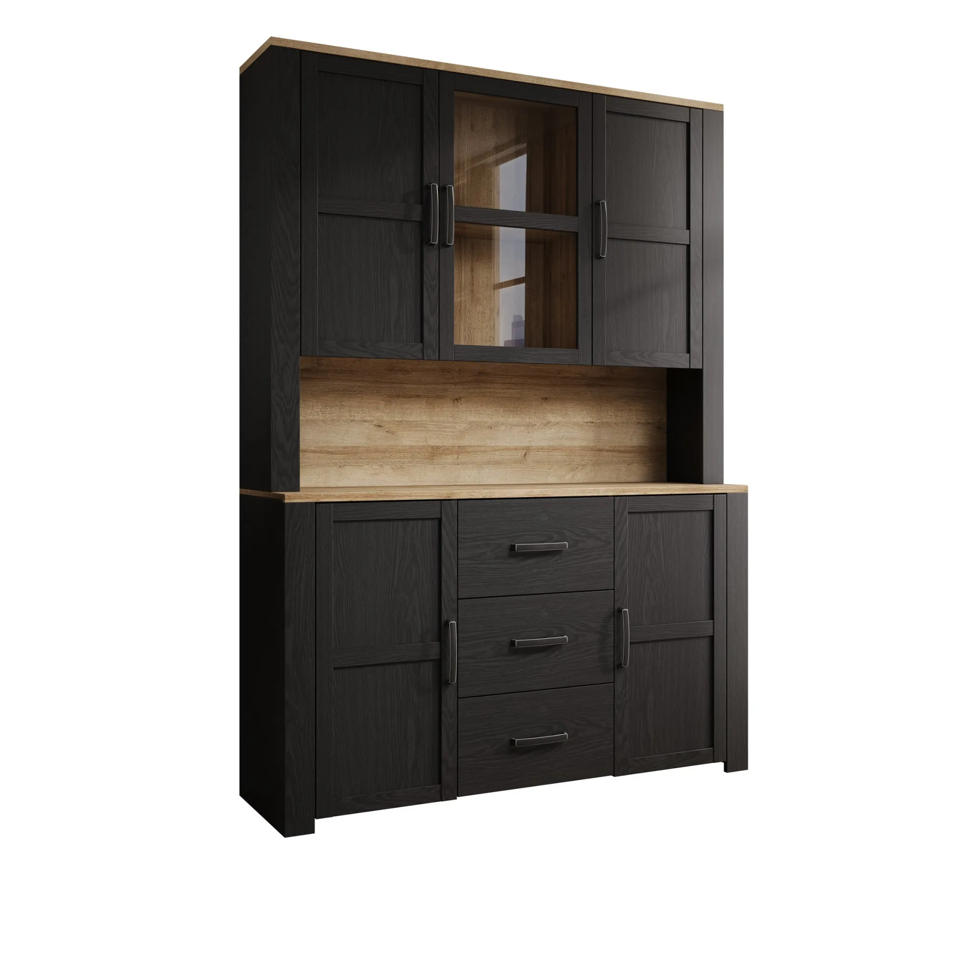 Borello - Buffetkast - Zwart - 146x42x205 cm