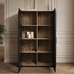 Borello - Buffetkast - Zwart - 106x42x161 cm