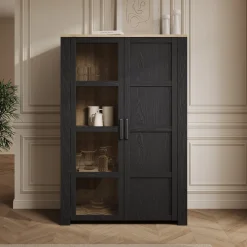 Borello - Buffetkast - Zwart - 106x42x161 cm