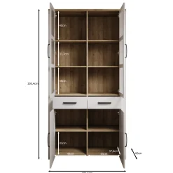 Borello - Buffetkast - Zwart - 106x42x205 cm