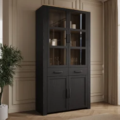 Borello - Buffetkast - Zwart - 106x42x205 cm