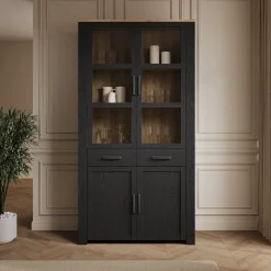 Borello - Buffetkast - Zwart - 106x42x205 cm