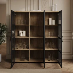 Borello - Buffetkast - Zwart - 151x42x161 cm