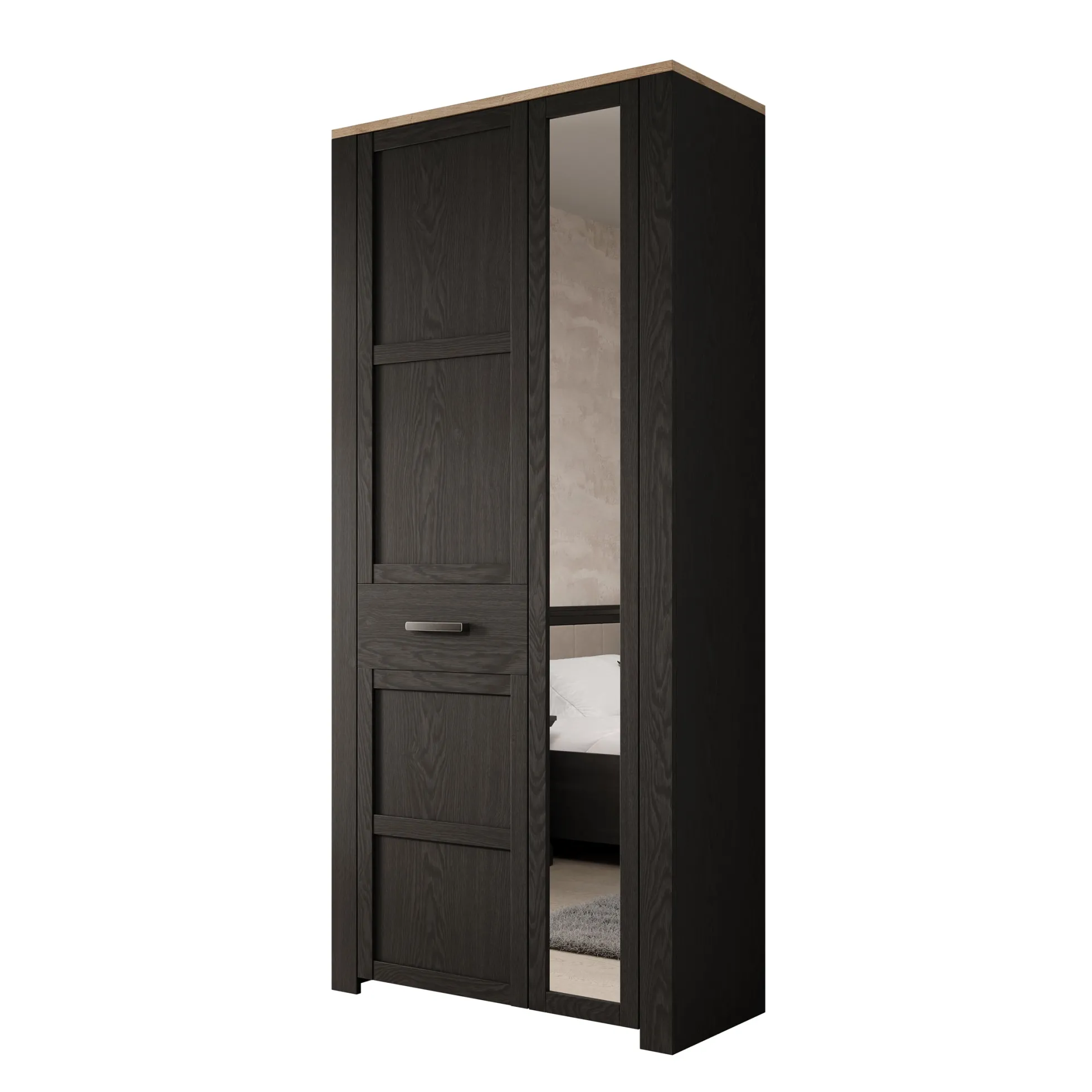 Borello - Kledingkast 2 deurs - Zwart - 94x42x205 cm