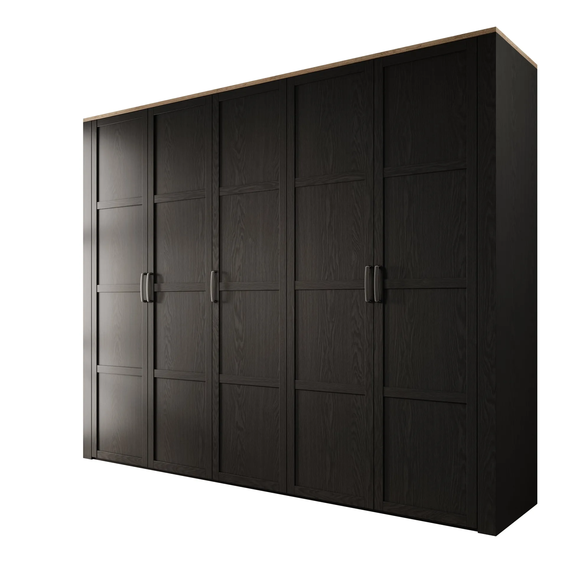 Borello - Kledingkast 5 deurs - Zwart - 266x60x214 cm