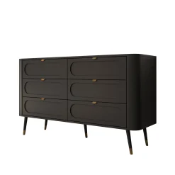 Borneo - Ladekast 6 lades - Zwart - 138x40x80 cm