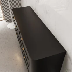 Borneo - Ladekast 6 lades - Zwart - 138x40x80 cm