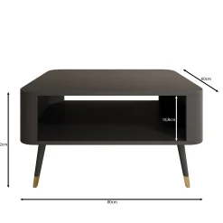 Borneo - Salontafel - Zwart - 80x60x42 cm