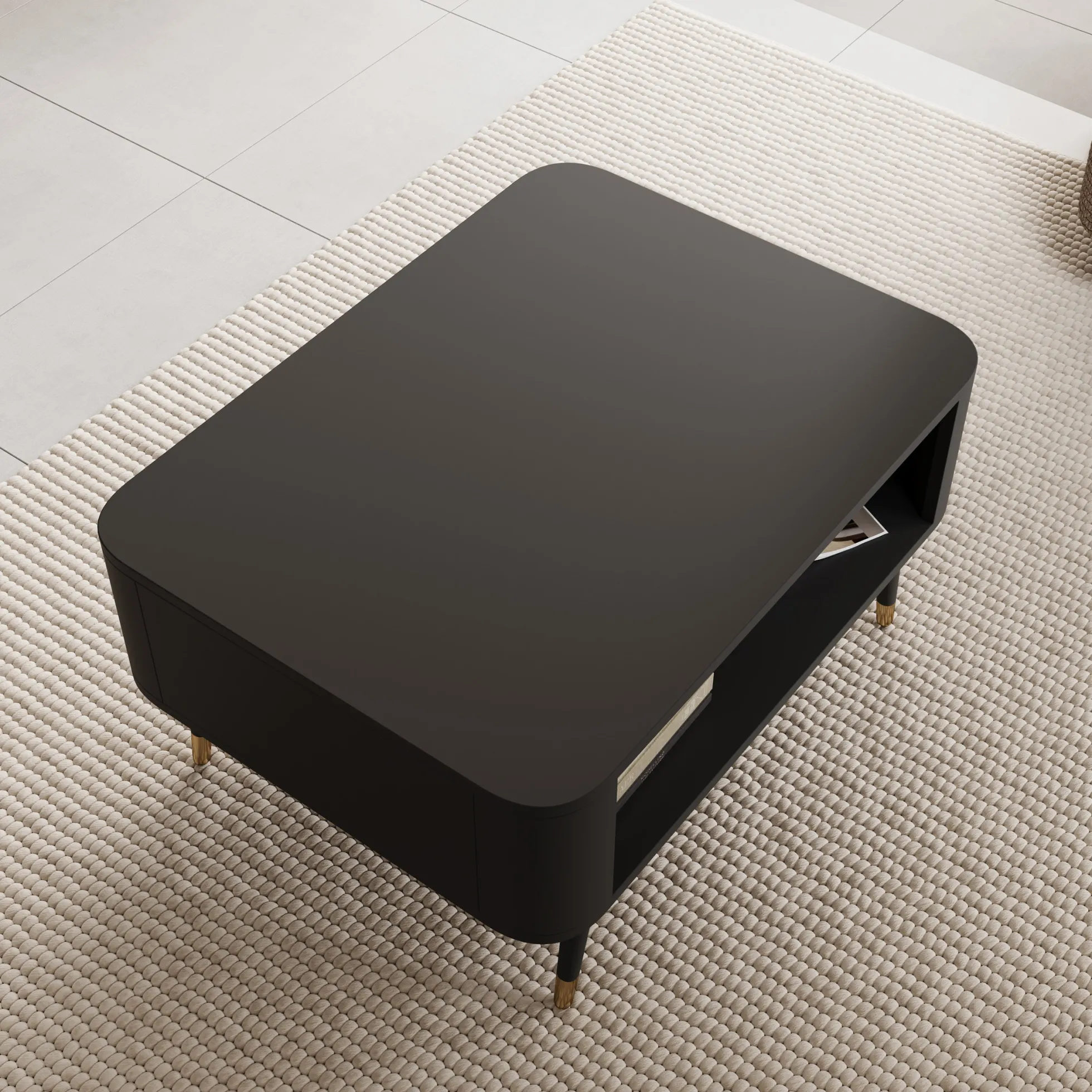 Borneo - Salontafel - Zwart - 80x60x42 cm