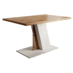 Brand - Eetkamertafel - Eiken/wit - 138x90x76 cm