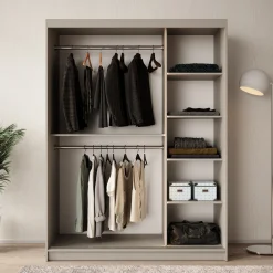 Bravanti - Kledingkast - Beige - 150x62x200 cm
