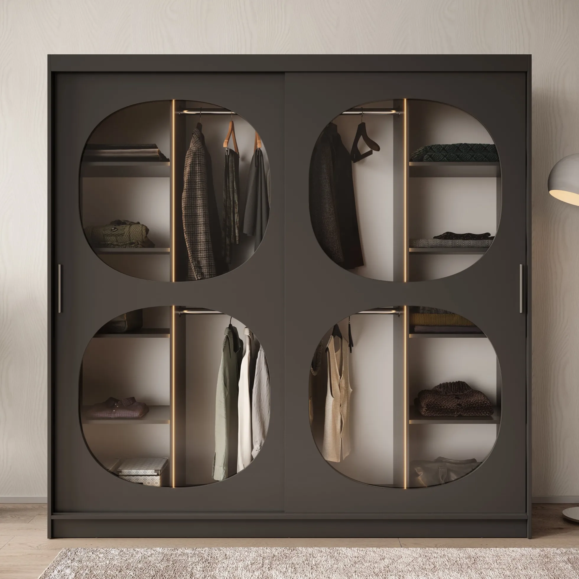 Bravanti - Kledingkast - Zwart - 200x62x200 cm