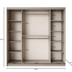 Bravanti - Kledingkast - Zwart - 200x62x200 cm