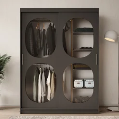 Bravanti - Kledingkast - Zwart - 150x62x200 cm