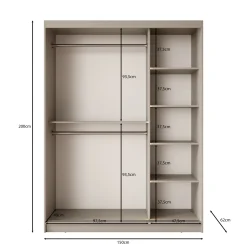 Bravanti - Kledingkast - Zwart - 150x62x200 cm