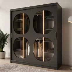 Bravanti - Kledingkast - Zwart - 180x62x200 cm