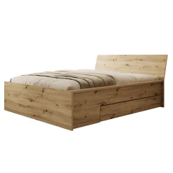 Brett - Tweepersoonsbed met lade - Eiken - 160x200 cm
