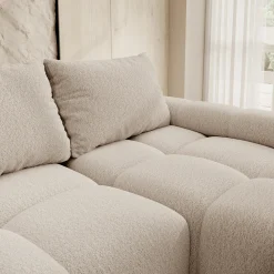 Broome - Hoekbank 3-zits - Beige teddystof - Rechts