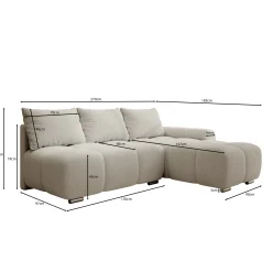 Broome - Hoekbank 3-zits - Beige teddystof - Rechts