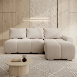 Broome - Hoekbank 3-zits - Beige teddystof - Rechts
