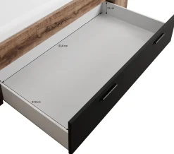Brown - Tweepersoonsbed - Zwart/Eiken - 180x200 cm