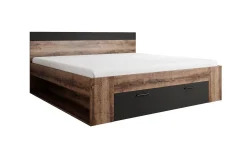 Brown - Tweepersoonsbed - Zwart/Eiken - 180x200 cm