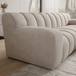 Brunello - Hoekbank 3-zits met chaise longue - Stof beige - Rechts