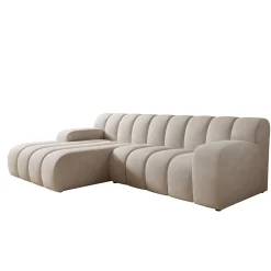 Brunello - Hoekbank 3-zits met chaise longue - Stof beige - Links