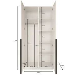 Bruno - Kledingkast 2-deurs - Beige