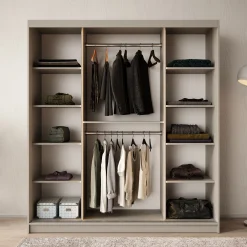 Bunaro - Kledingkast - Beige - 180x62x200 cm
