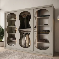 Bunaro - Kledingkast - Beige - 250x62x200 cm