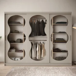 Bunaro - Kledingkast - Beige - 250x62x200 cm