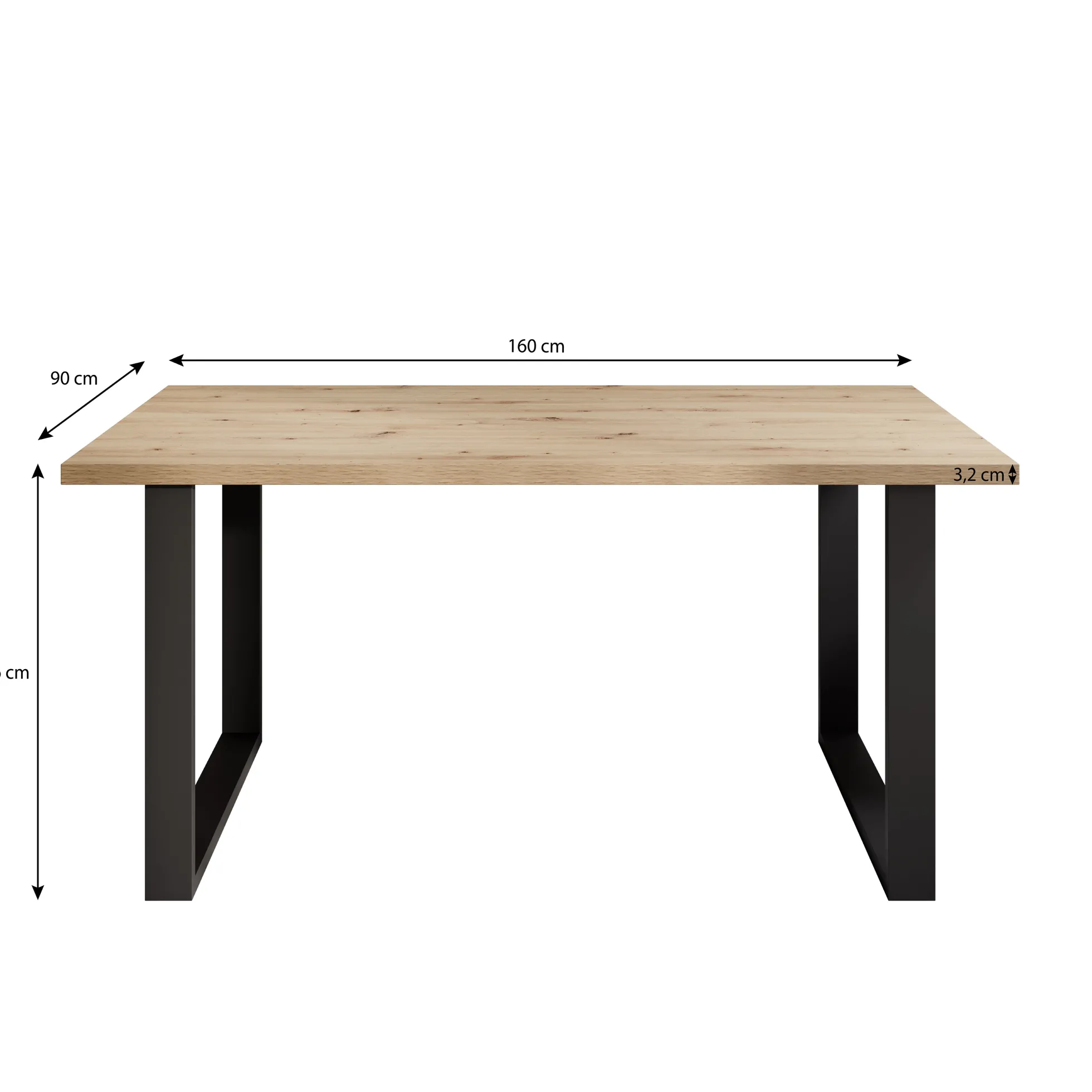 Butter - Eetkamertafel - Betonlook - 160x90x76 cm