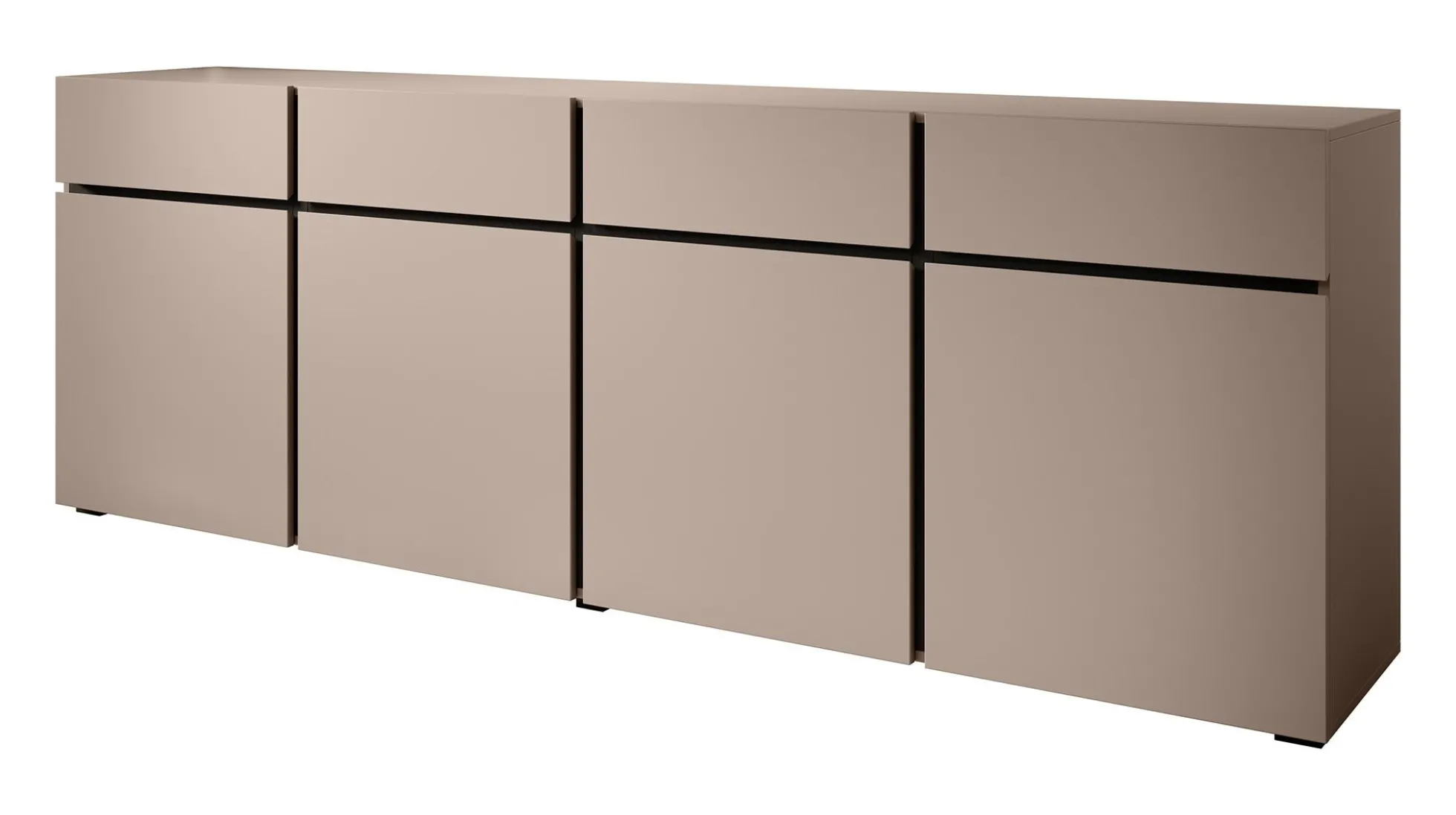 Cainan - Dressoir - Beige/zwart - 225x40x78 cm