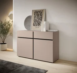 Cainan - Dressoir - Beige/zwart - 119x40x78 cm