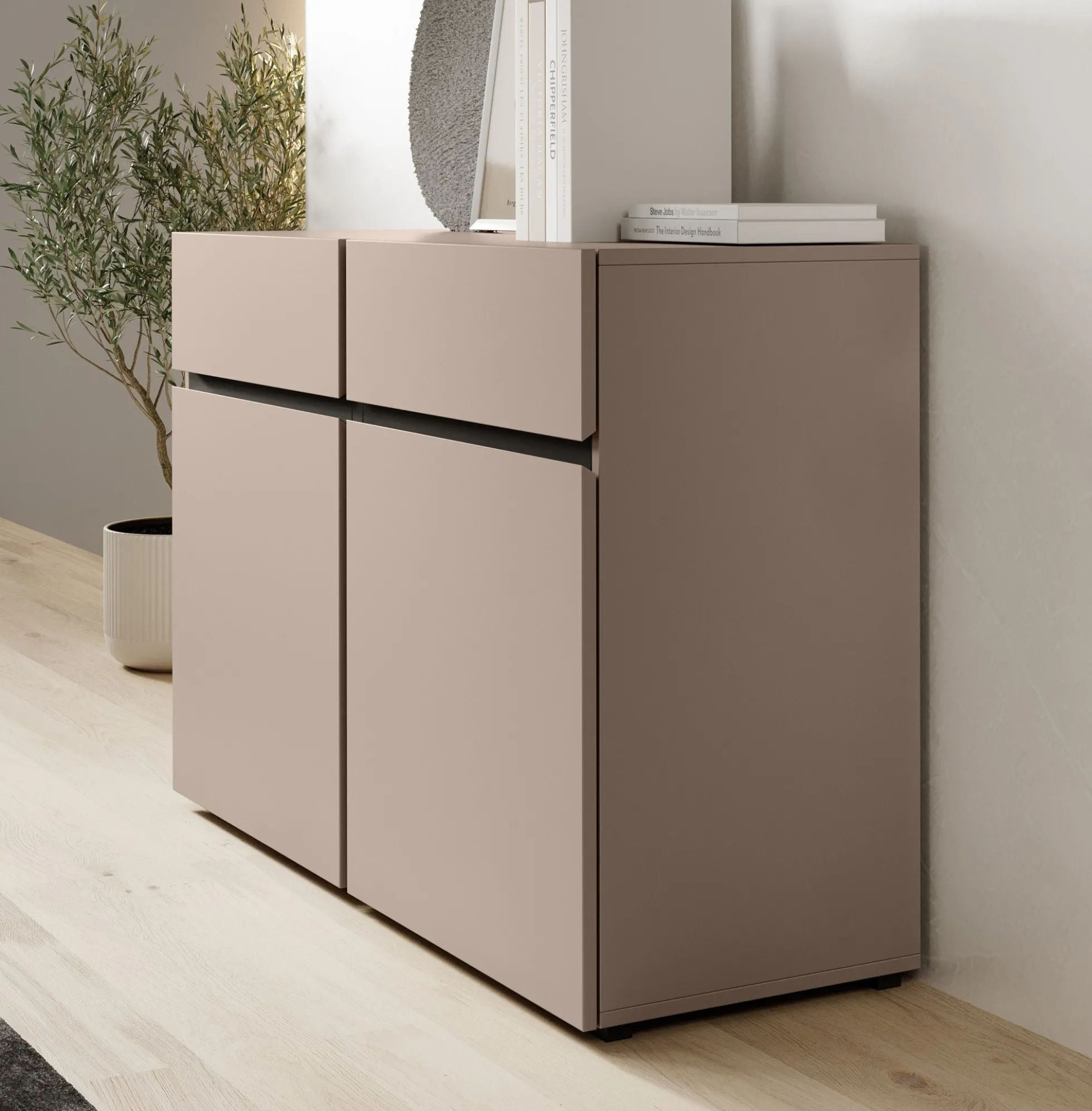Cainan - Dressoir - Beige/zwart - 119x40x78 cm