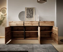 Cainan - Dressoir - Eiken/zwart - 180x40x78 cm